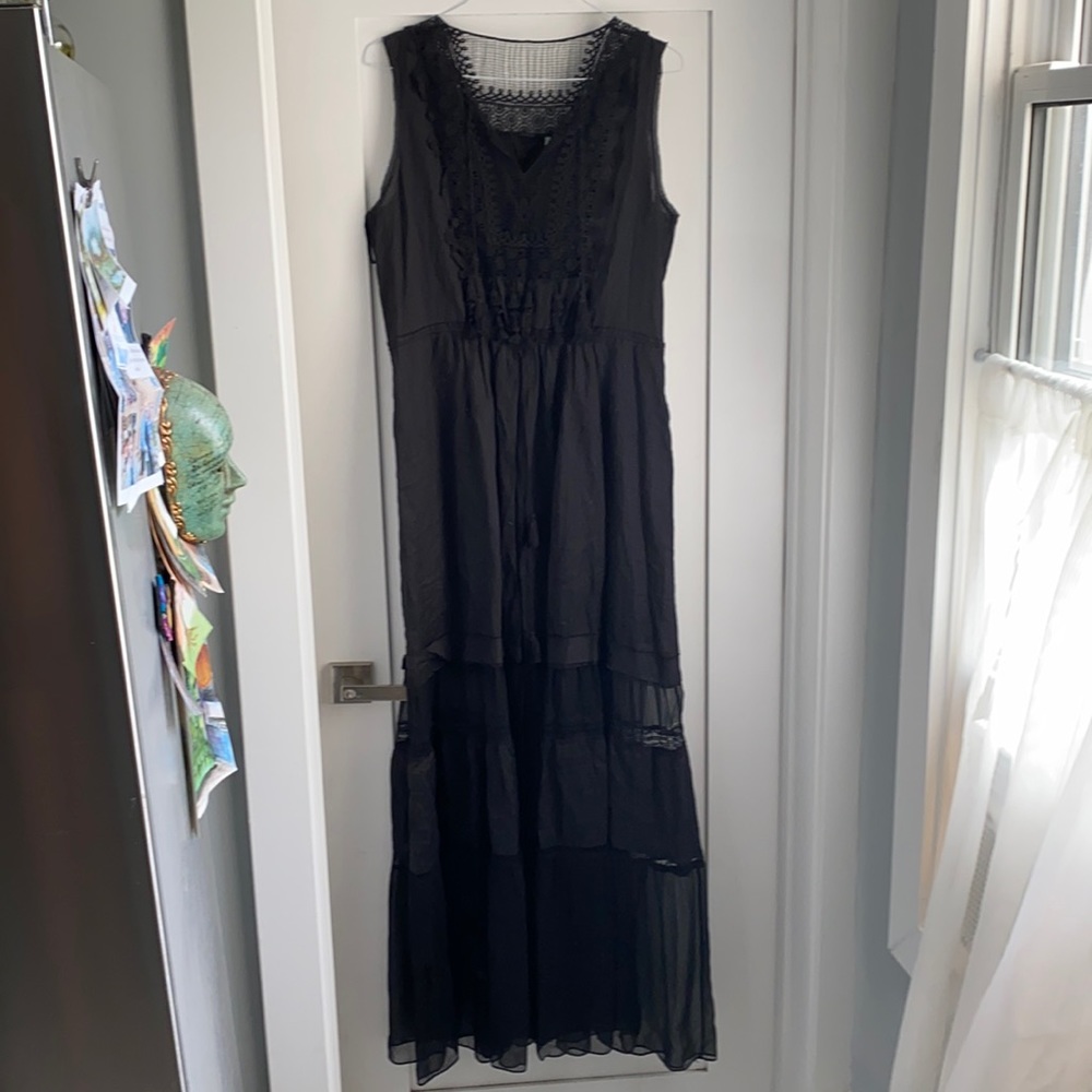 Elie Tahari black boho dress L